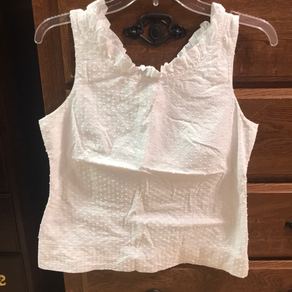 Vineyard vines sleeveless high neck ruffle top